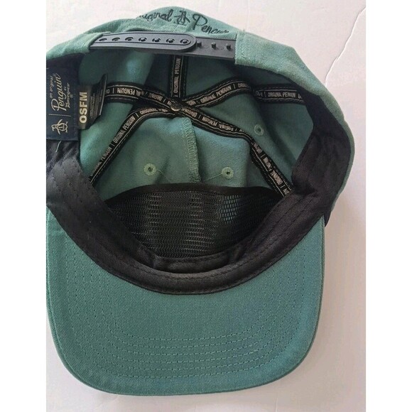 Original Penguin Men's Baseball Cap Hat Green 100% Cotton Snapback Prep Dad - Picture 8 of 8